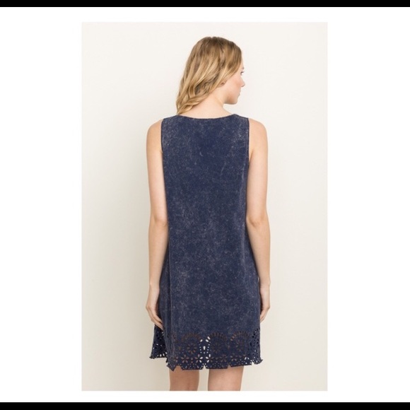 Mystree Laser Cut Bottom Washed Dress - Picture 3 of 5